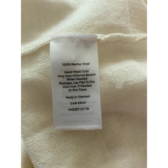 Talbots Merino Wool Cowl Neck Sweater Size S Cream - Picture 5 of 5